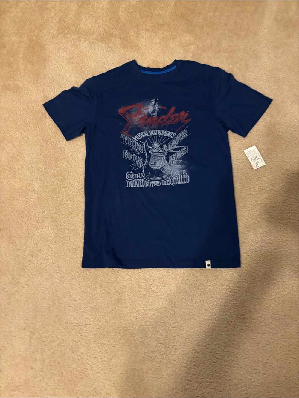 Lucky Brand Navy Tee with Red and Light Blue Graphic